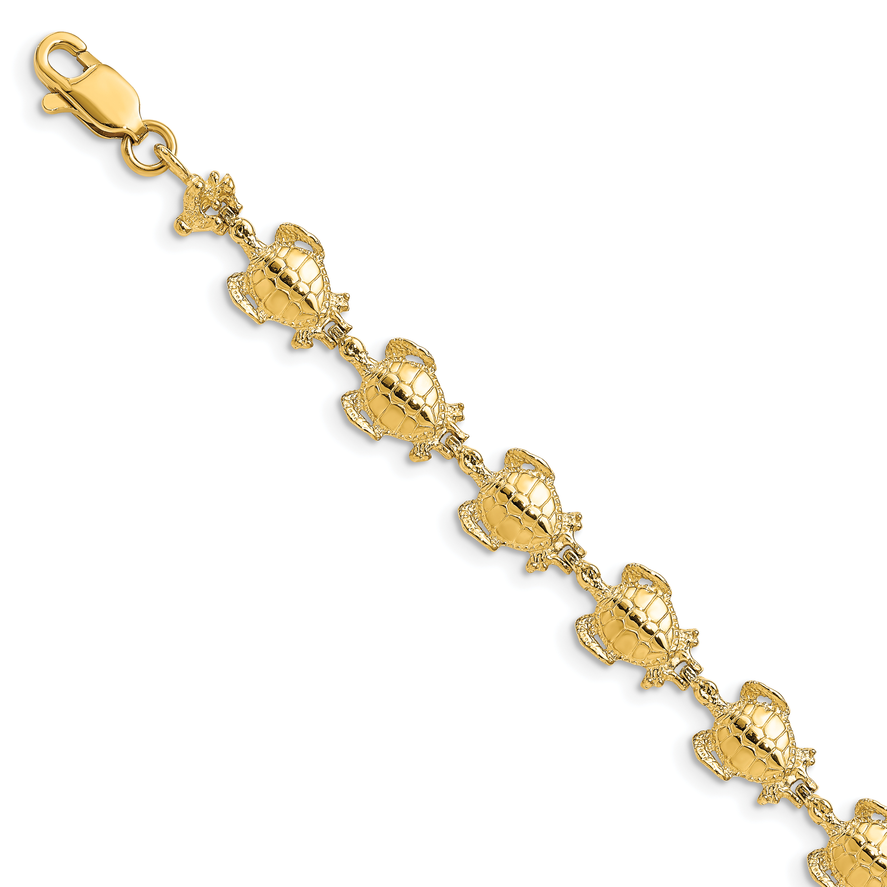 ブレスレット wing bling 14k finesse lucky turtle wish bracelet 14k Gold Turtle Bracelet 7.25 inch long tri color Good Luck