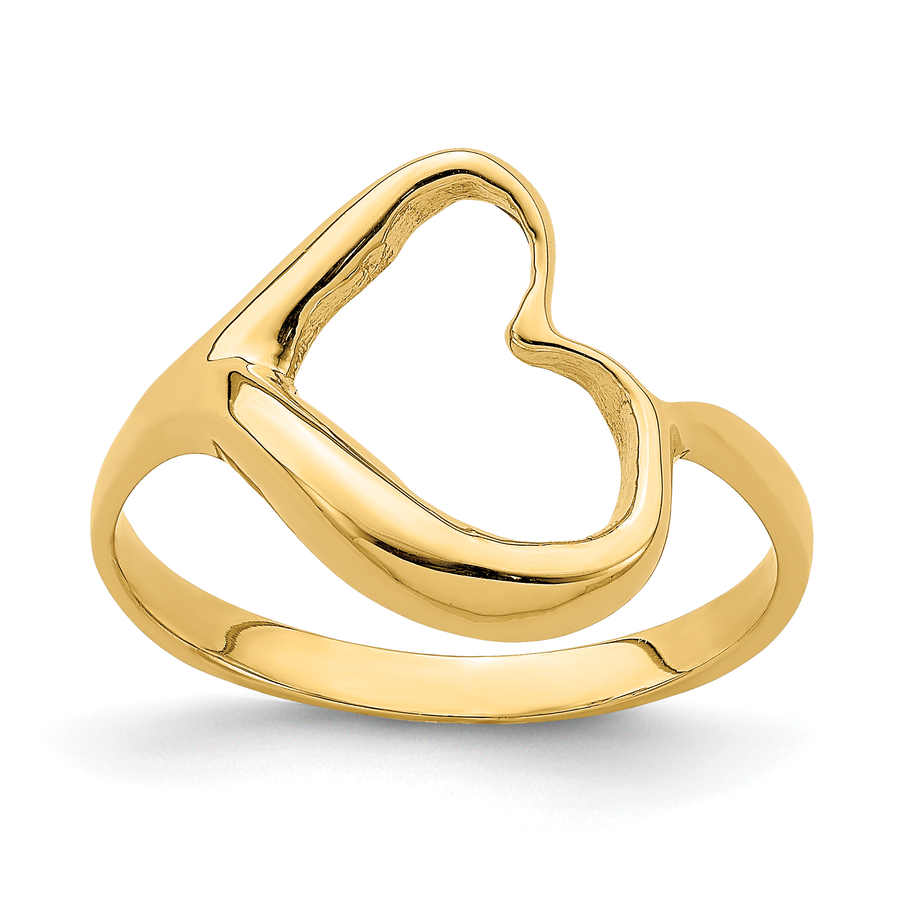 Lex & Lu 14k Yellow Gold Tilted Heart Ring Size 6 | eBay