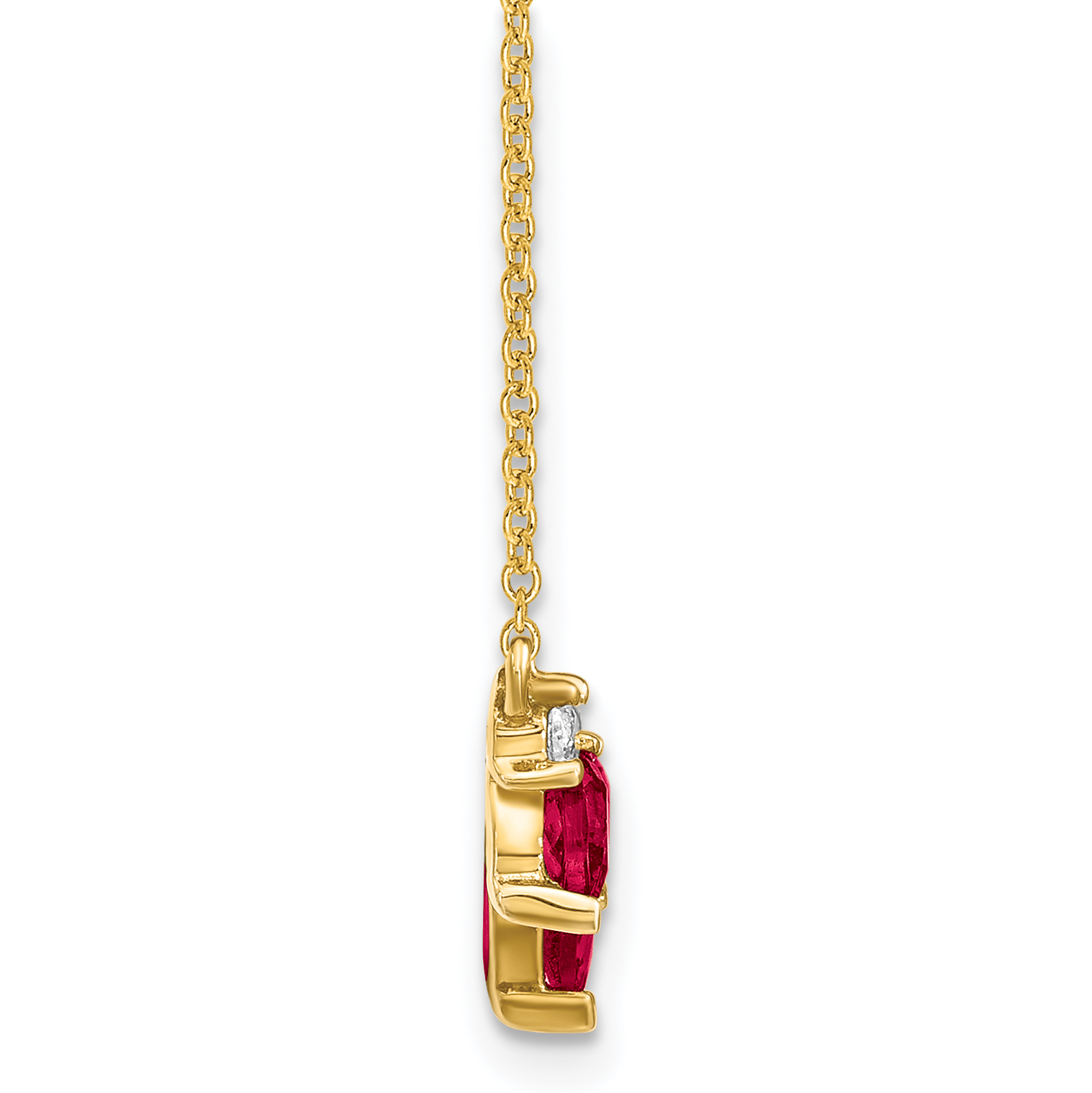 Lex & Lu 14k Yellow Gold Ruby and Diamond Necklace LAL3241