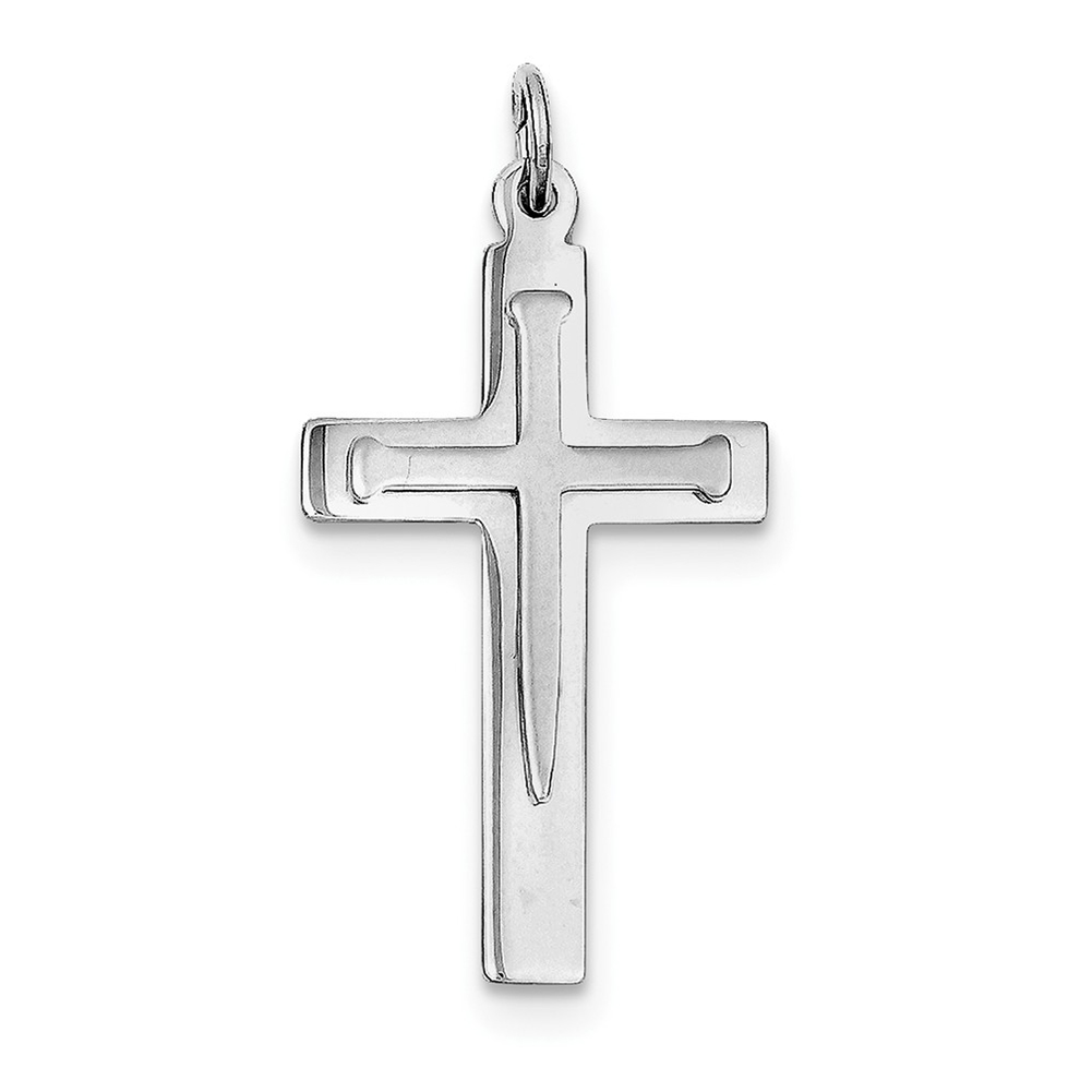 Sterling Silver Jewelry Pendants /& Charms Solid 20 30 Polished Vermeil Budded Cross Pendant
