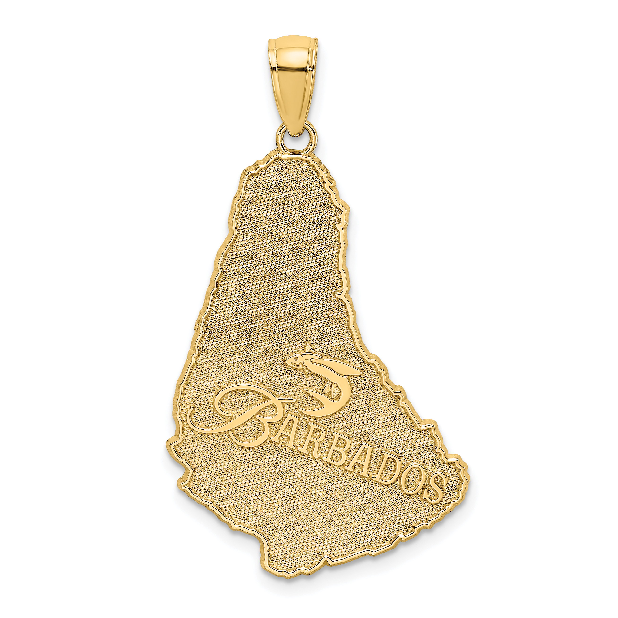 14k Yellow Gold Polished Little Boy Textured Back Flat Charm Pendant