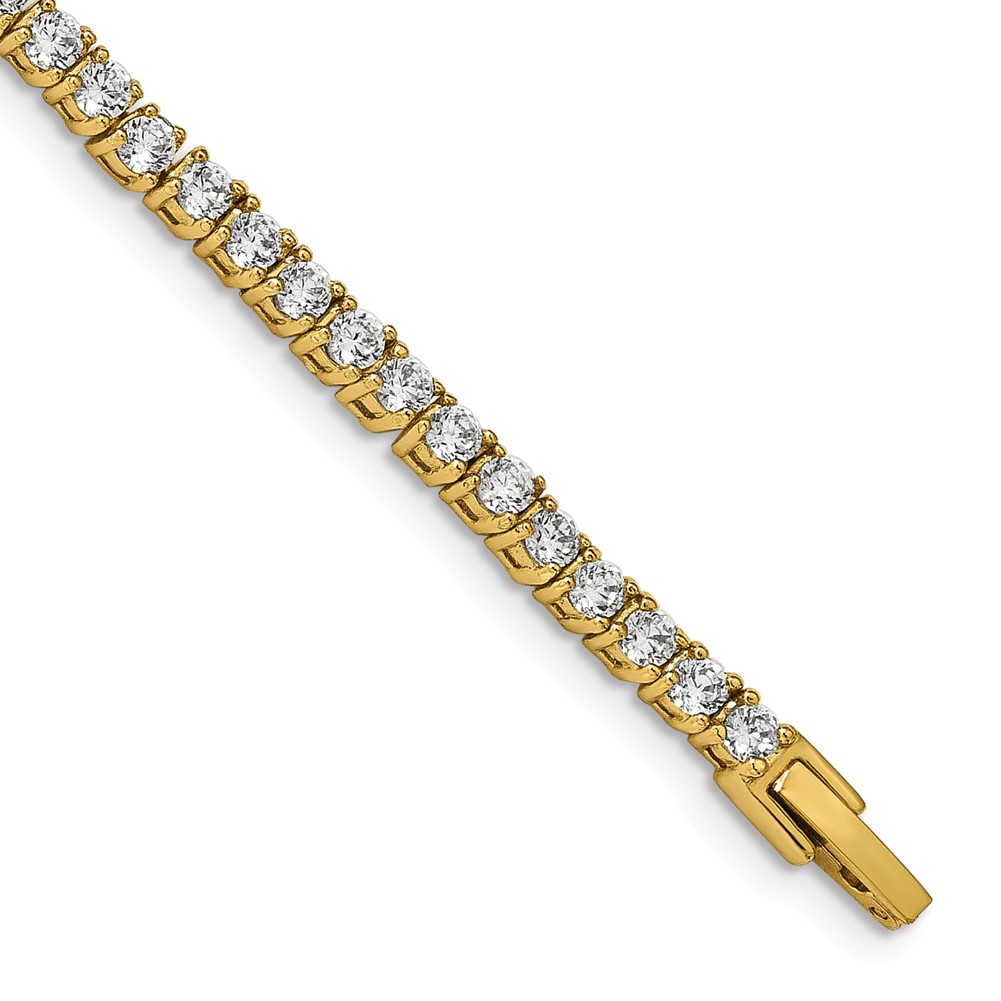 アクセサリー pine Chisel Stainless Steel Polished Yellow IP-plated with CZ 7.5