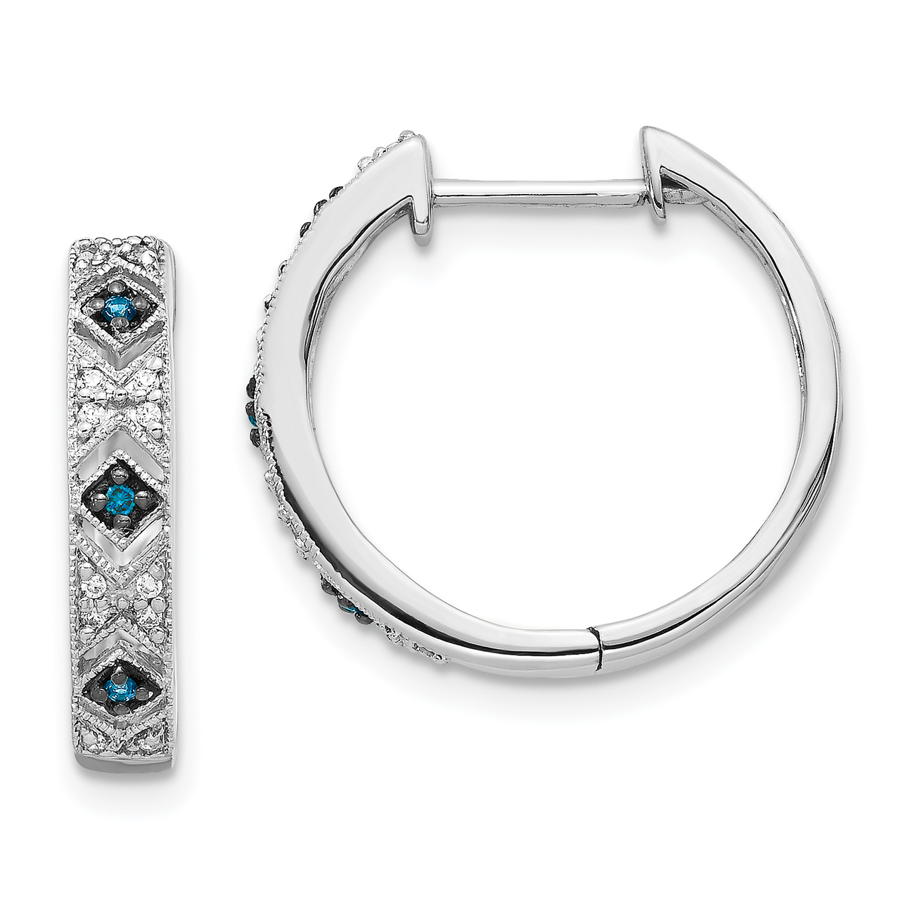 Lex Lu 14k White Gold Blue Diamond Hinged Hoop Earrings Ebay Details About Lex Lu 14k White Gold Blue Diamond Hinged Hoop Earrings
