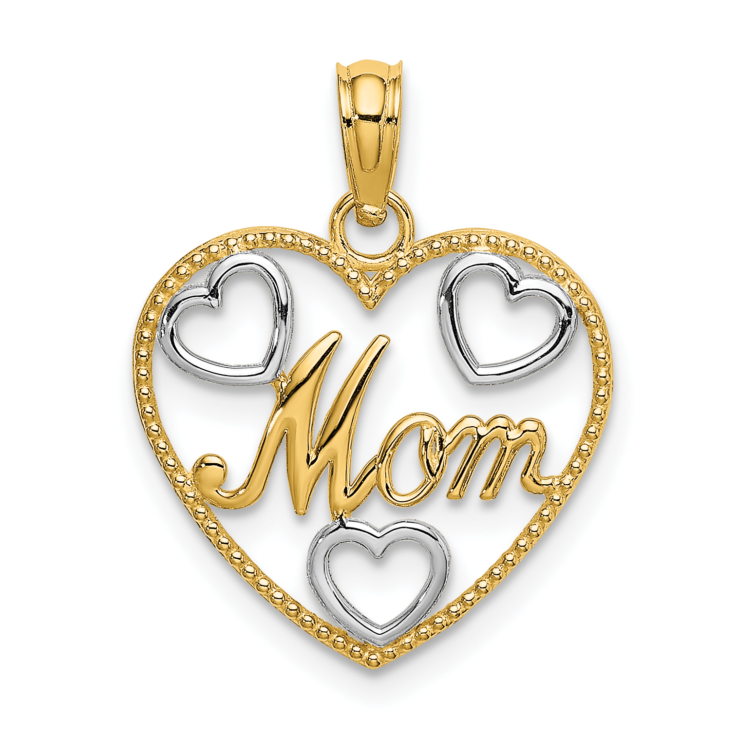 Lex /& Lu Sterling Silver w//Rhodium Diamond Love Pendant