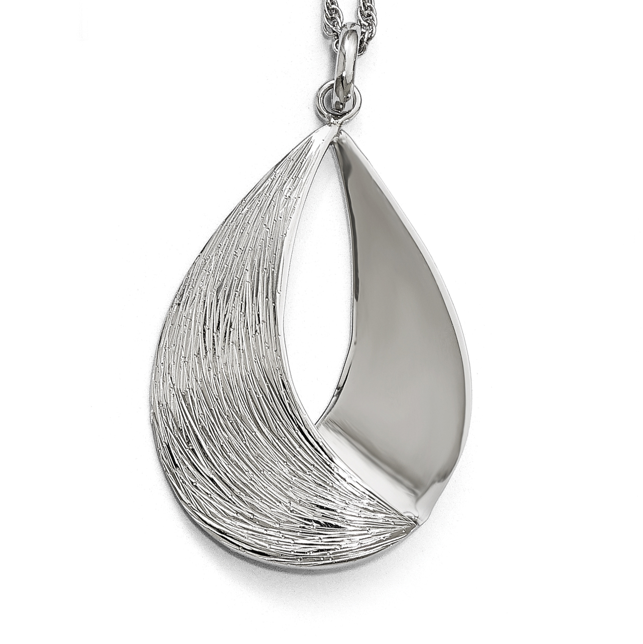Leslie's Sterling Silver Polished and Textured Pendant