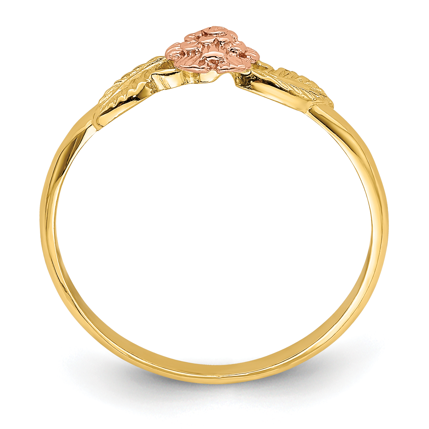 lui jewelry ルイジュエリー fleur ring 13号 Lex & Lu 14k Two-tone Gold D/C Leaves w/Flower Ring Size 7