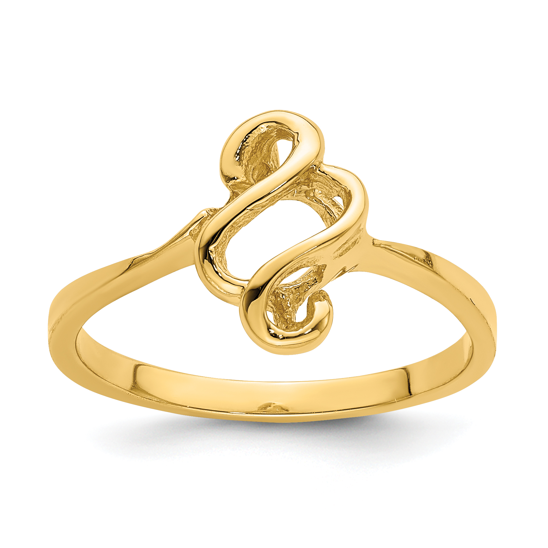 Lex & Lu 14k Yellow Gold Free Form Ring Size 6 | eBay