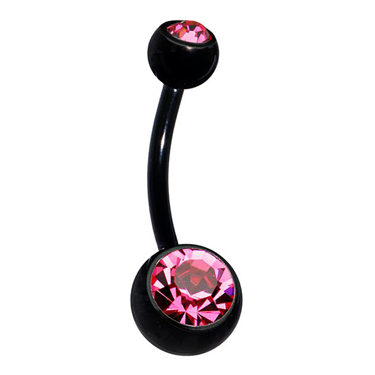 Titanium Curved Barbell Navel Belly Button Ring Piercing w/Gem 14 Gauge