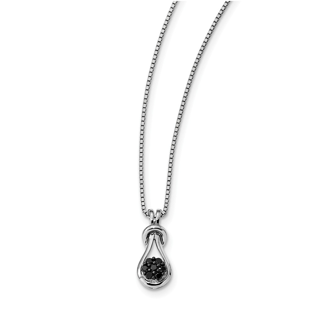 ●NONENON● FLAME LOVE BRCRED 14 Sterling Silver Black Diamond Love Knot Pendant QP2343 | eBay
