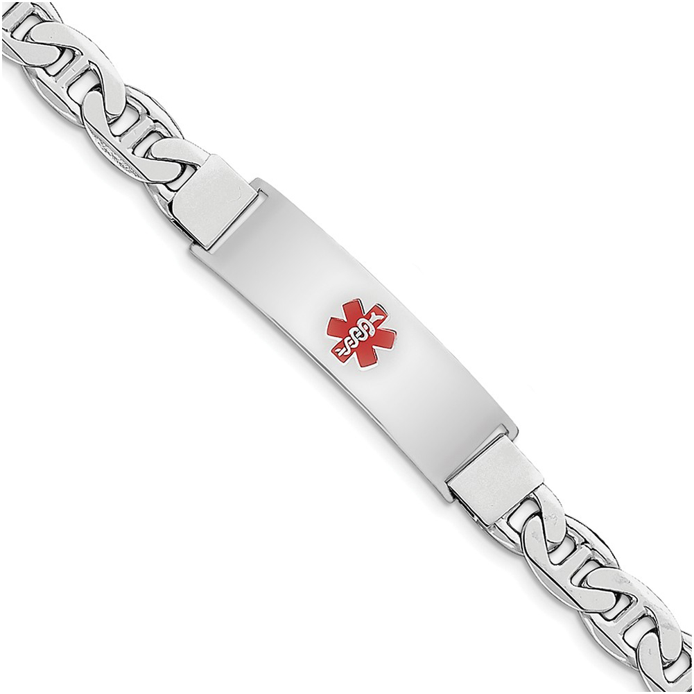 Sterling Silver Fancy Link ID Bracelet 6 QID29-6