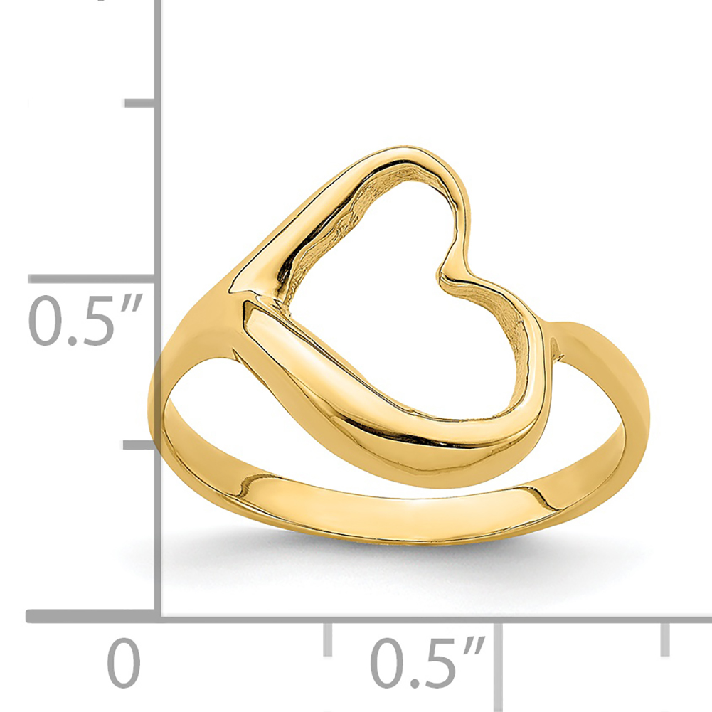 Lex & Lu 14k Yellow Gold Tilted Heart Ring Size 6 | eBay