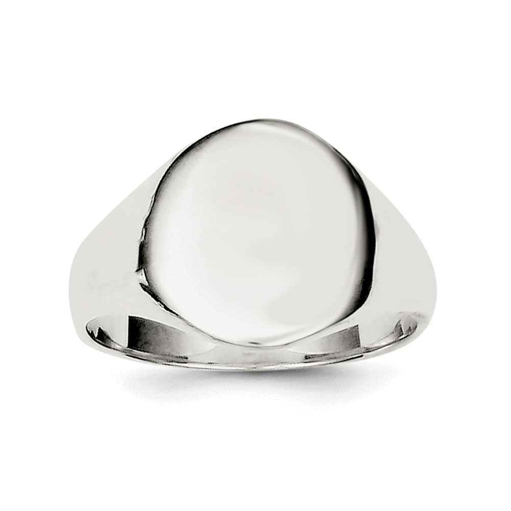 11 Sterling Silver 19x16mm Solid Back Signet Ring Size
