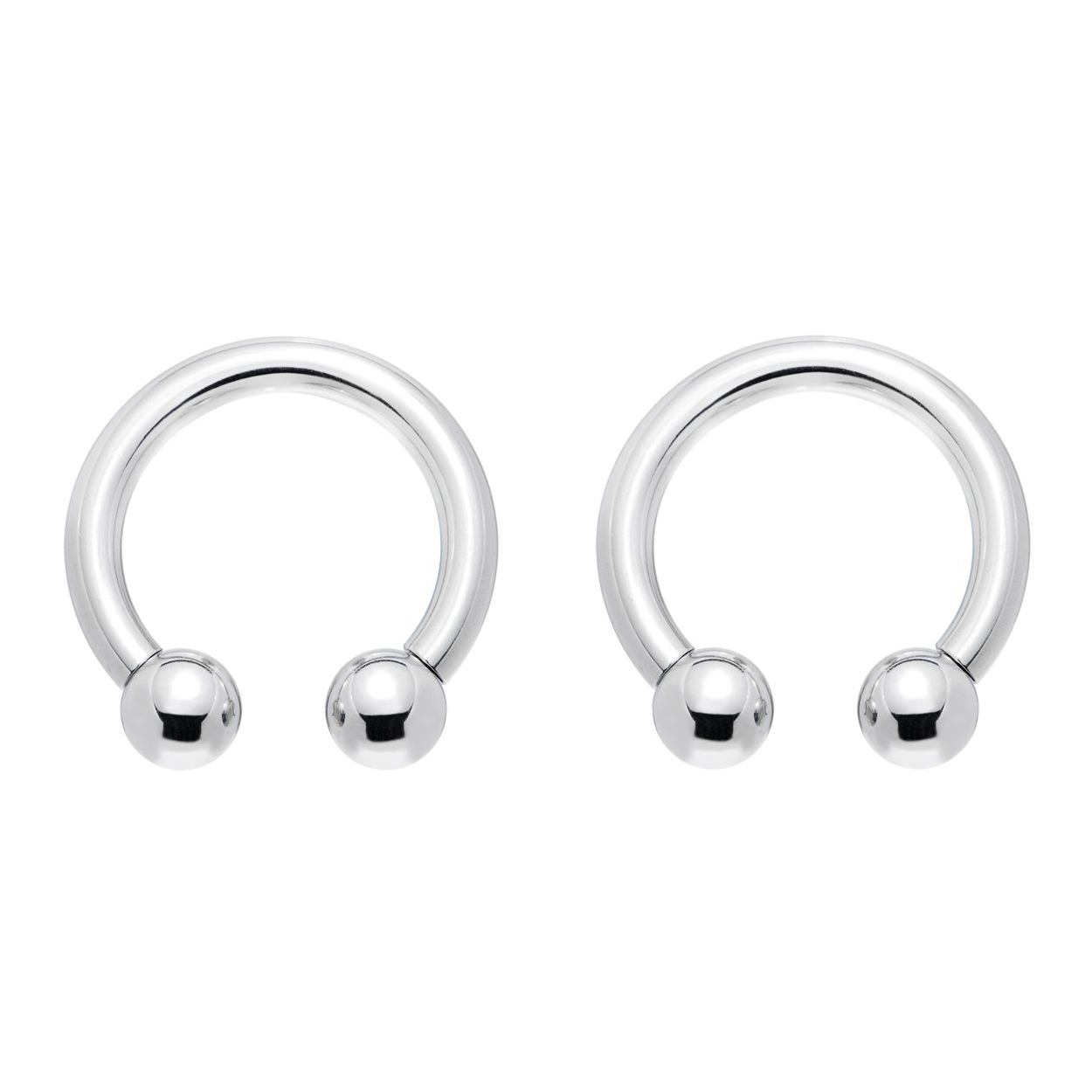 Pair of Steel Int. Threaded Circular Barbell Horseshoe EarringsM eBay