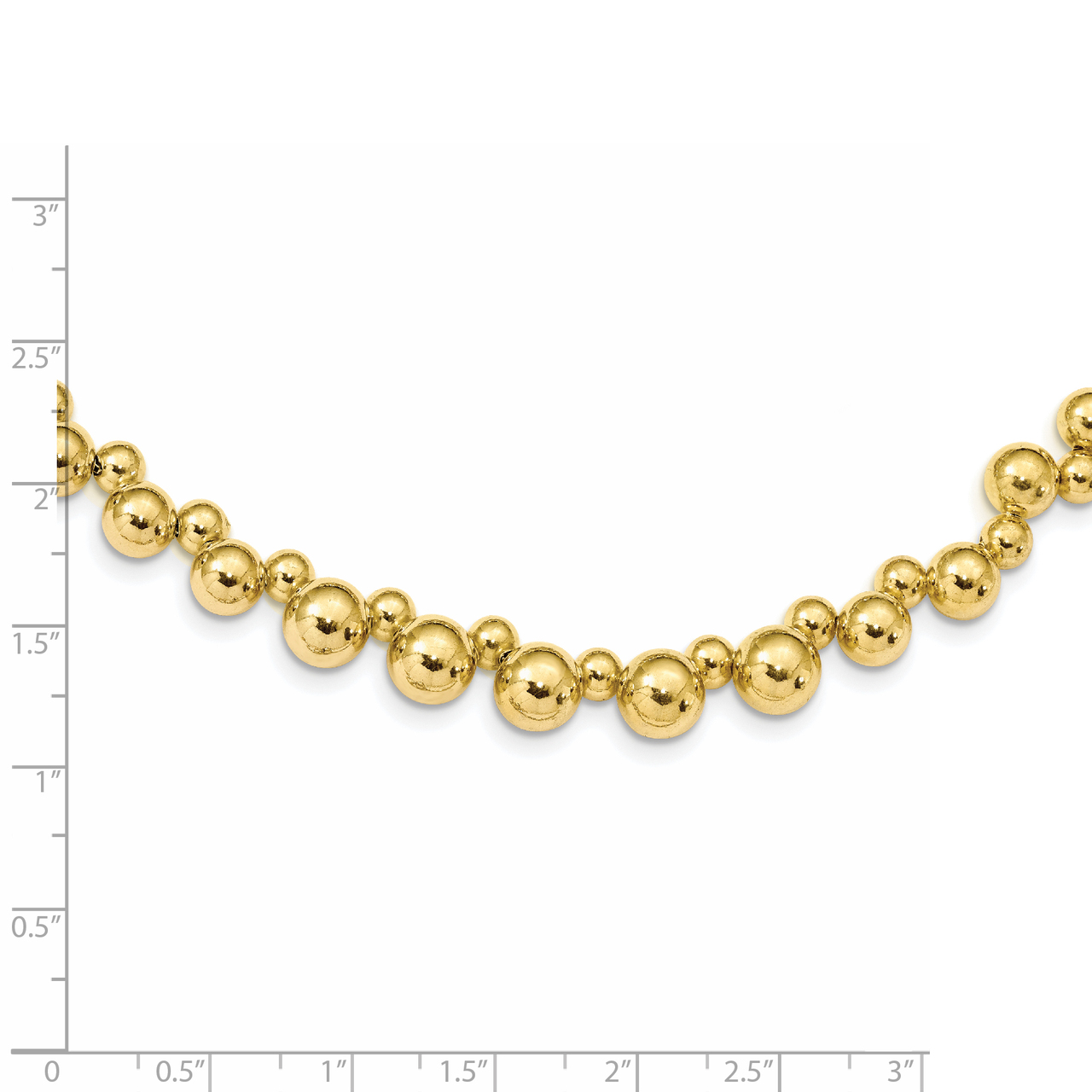 Leslie's Sterling Silver Gold-plated w/2 in ext Beaded Necklace