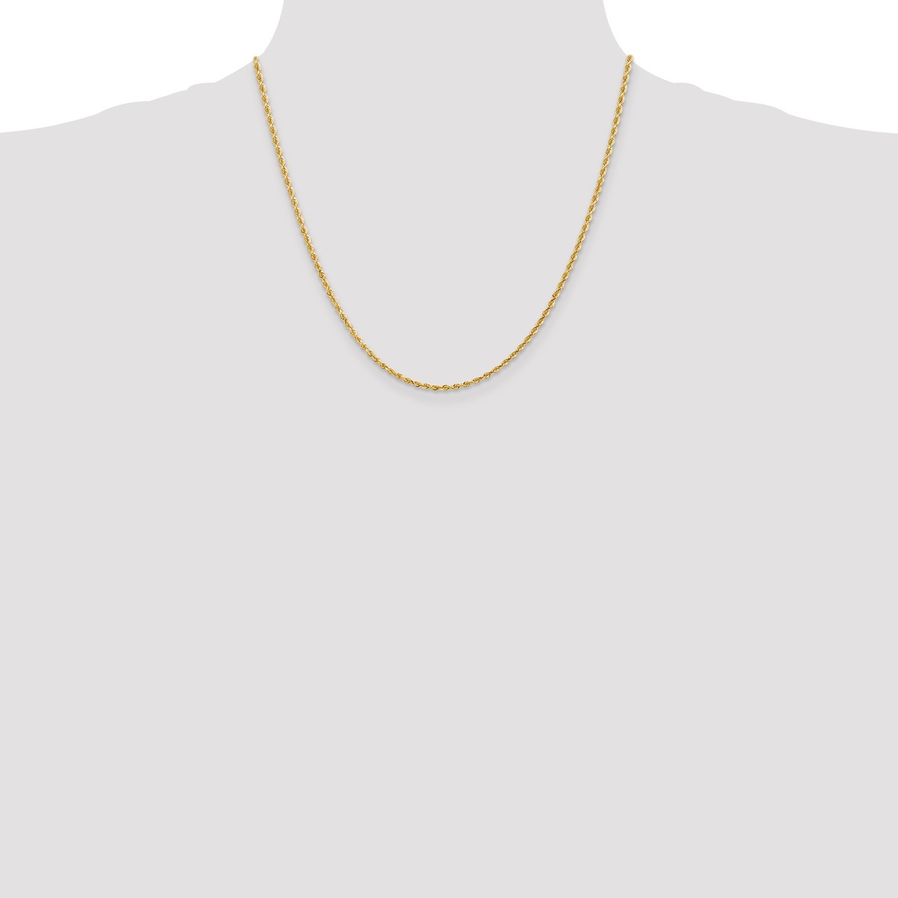 Lex /& Lu 10k Yellow Gold 2.25mm D//C Quadruple Rope Chain Anklet Bracelet or Necklace
