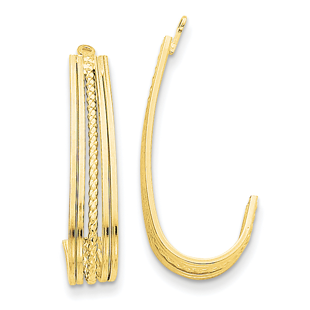 14kt yellow gold j hoop earrings