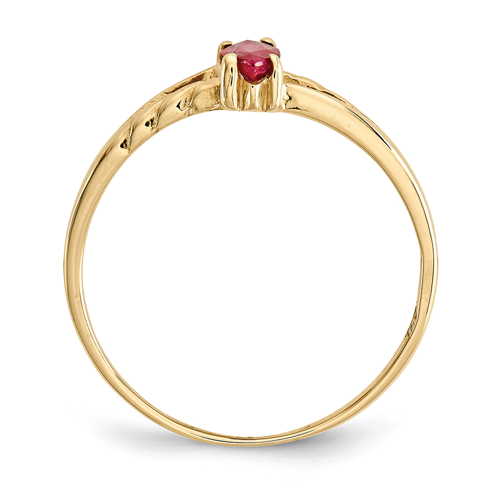 10k Yellow Gold Polished Geniune Ruby Birthstone Ring 10XBR184