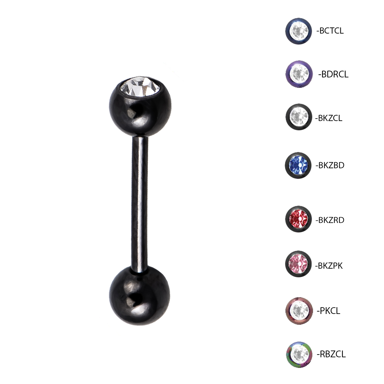 Titanium Straight Barbell Tongue Nipple Ring w/Gem Body 1410 Gauge eBay