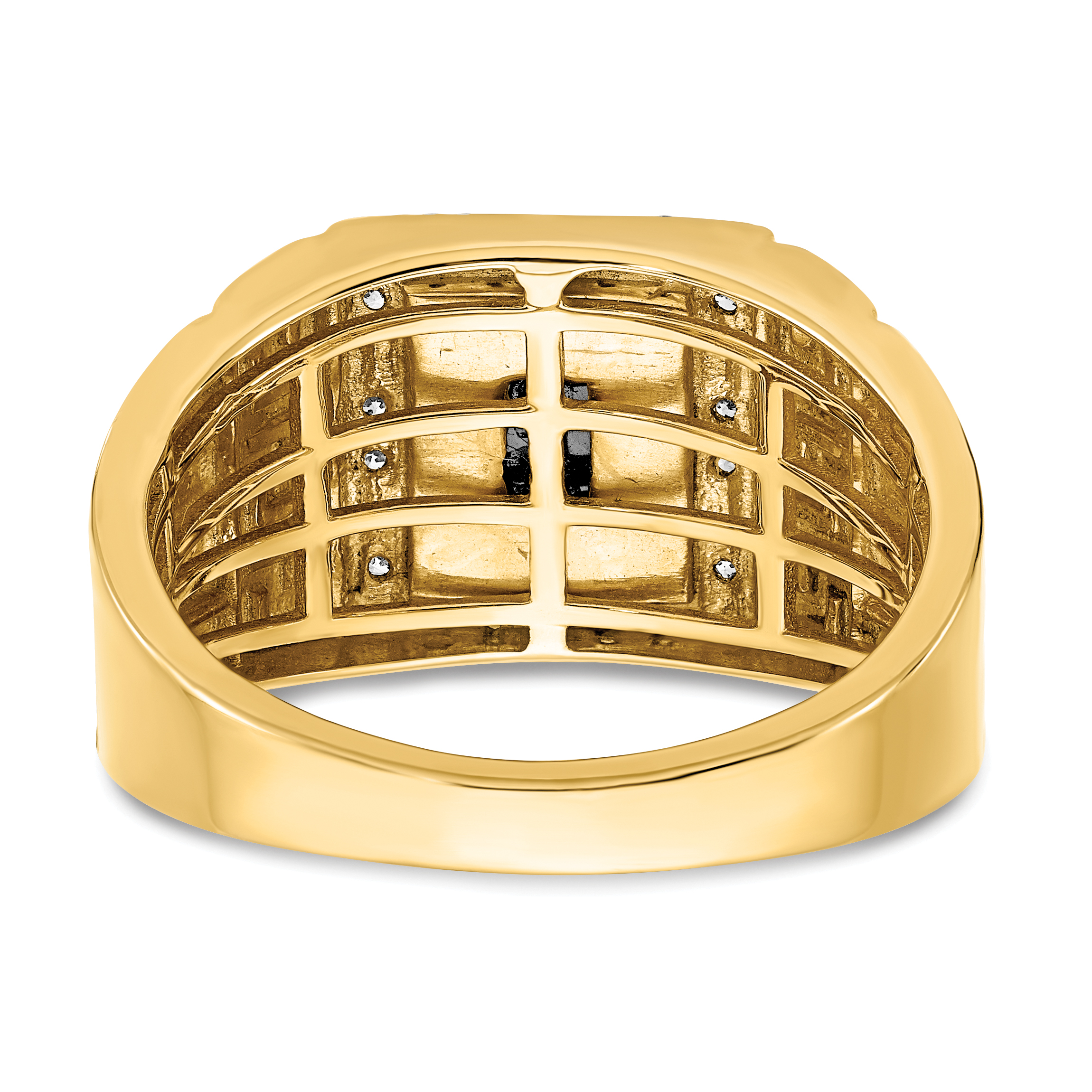 Lex & Lu 14k Yellow Gold Onyx & Diamond Men's Ring LAL4830