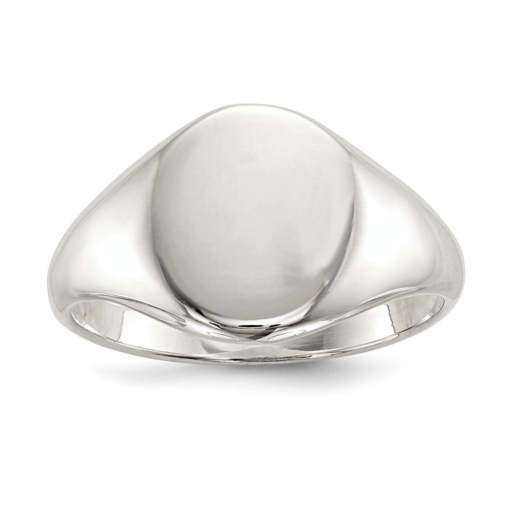 Sterling Silver 13x10mm Closed Back Signet Ring QR2476 | eBay
