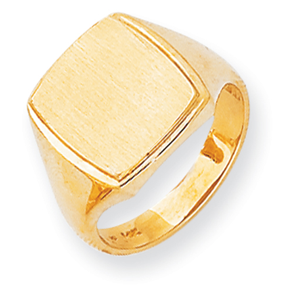 14k Yellow Gold Men's Signet Ring RS328 Size 10 | eBay